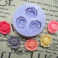 Sher Three Holes Flower Silicone Mold Fondant Molds Sugar Craft Tools Resin flowers Mould For Cakes