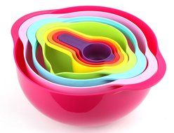 Home Value Mixing Bowls, Nesting 8 Piece Set, Colander, Sieve Sifter, and Measuring Set for Baking and Cooking... N5