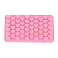Y&amp;XL&amp;H 55-Slot Heart Shaped Silicone Cake Biscuit Baking Mold Tray Mold Bakeware (Pink) N4