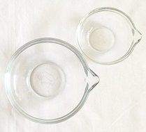 Pampered Chef Tempered Glass 1/4 Cup &amp; 1 Cup Prep Bowls (Set of 2)