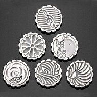 Y&amp;XL&amp;H 7Pcs/lot Hand pressing 50g Round Moon Cake Mold Belt 6 Stamps Cookie Cutter Pastry Moon Cake Molds N2