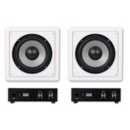 2 Acoustic Audio CS-IW8SUB 8" Home In-Wall Subwoofers and 2 Amplifiers Home Theater 500W CS-IW8SUBA-2S
