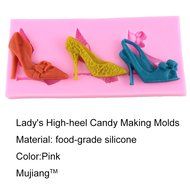 Mujiang Silicone Chocolate Mold High-heel Candy Making Kit Fondant Shoe Molds N14