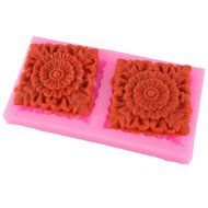 Mujiang Square Flower Silicone Cake Clay Sugar Candy Chocolate Fondant Molds N2