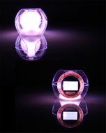 Surborder Shop Colorful Glowing 7 Led Colors Changing Digital Alarm Clock with Time &amp; Date &amp; Temperature Display N6