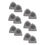 Theater Solutions 12R6G Outdoor Granite 6.5" Rock 12 Speaker Set for Deck Pool Spa Yard Garden