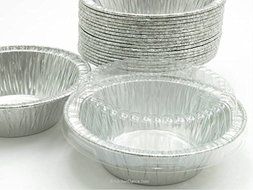 Disposable Aluminum 4" Deep Mini Pie/ Tart Pan with Clear Dome Lids 1152P (50) N2