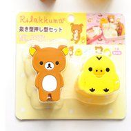 Witkey 2 Pcs Set Bento Accessories Chick Little Bear Shape DIY Rice Ball Mould Sushi Mold Sandwich Bread Mold N5