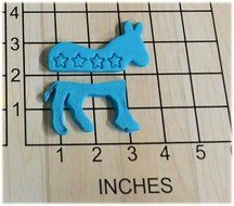 Democrat Election Logo Donkey Shaped Fondant Cookie Cutter and Stamp #1031