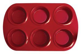 Silicone Solutions Standard 6 Cup Muffin Pan, Burgundy N2