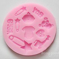 Kyz Kuv Baby Brooch Bear Silicon Cake Mold N3