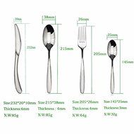Silver Cutlery Set 4 Piece High-grade Stainless Steel Flatware