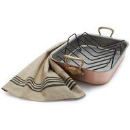 Mauviel M&rsquo;brushed Copper Roasting Pan with Rack 6919.42
