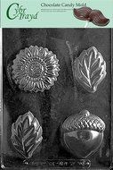 Cybrtrayd F103 Acorn, Sunflower and Leaf Chocolate Candy Mold with Exclusive Cybrtrayd Copyrighted Chocolate Molding...