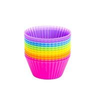 Kithtensils Premium Silicone Baking Cups - set of 12 Reusable Cupcake Liners / Muffin Cups in 6 Beautiful Colors N3
