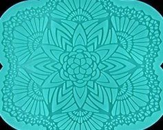 Baking Moulds Starburst Lace with Scallop Border Impression Mold - Chocolate, Fondant, Crafts Non-stick Silicone... N3