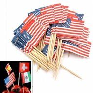 UR Bakeware 50Pcs Birthday Party American USA Flag Cupcake Topper N3