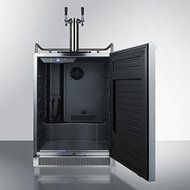Summit SBC677BITWIN 24" Built-In/Freestanding Beer Dispenser with 6.5 cu. ft. Capacity Dual Tap Factory Installed...