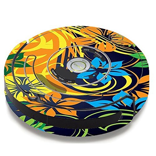 Skin Decal Vinyl Wrap For IRobot Roomba 650 655 Vacuum / Tropical Flowers