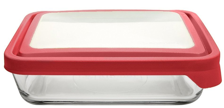 Anchor Hocking TrueSeal Rectangle Food Storage Container 6-Cup, Green Lid N2