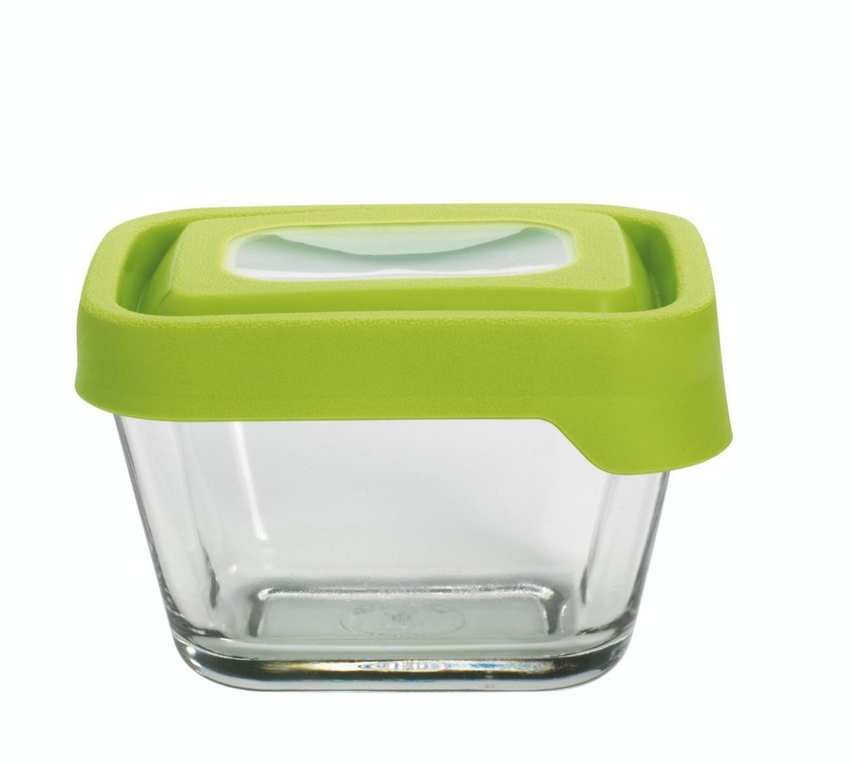 Anchor Hocking TrueSeal Rectangle Food Storage Container 6-Cup, Green Lid N3