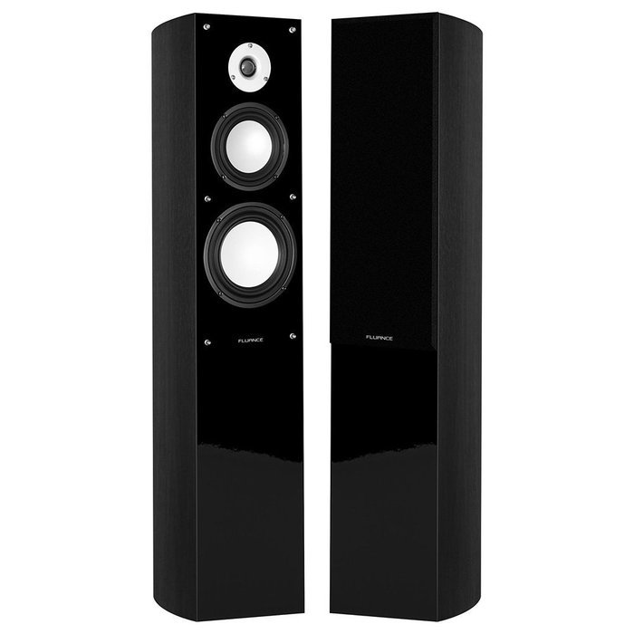 Fluance XL5FDW High Performance Three-Way Floorstanding Tower Speakers - Dark Walnut N6