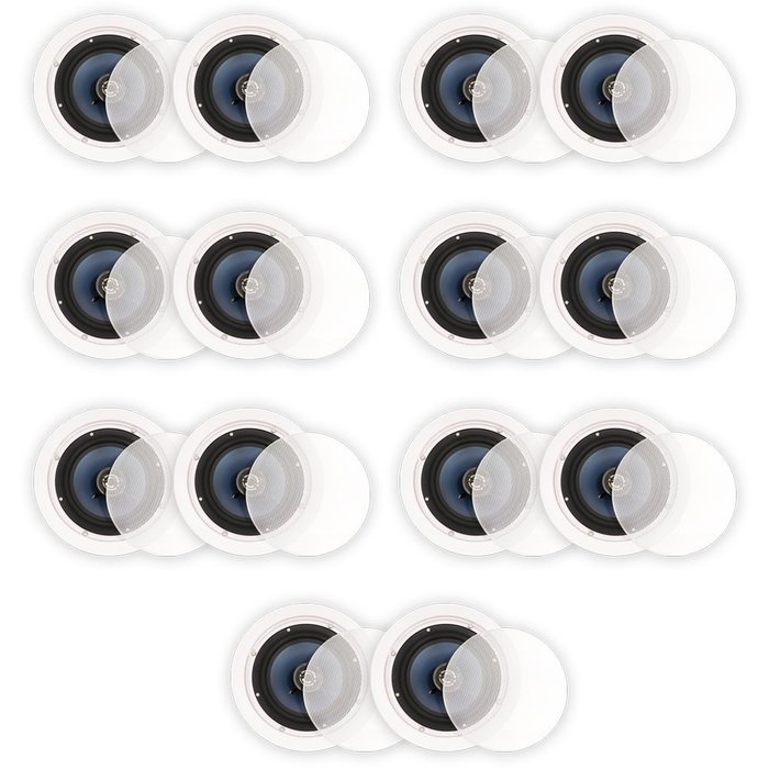 Blue Octave LC62 In Ceiling 6.5" Speakers Home Theater Surround Sound 2-Way Speaker 7 Pair Pack