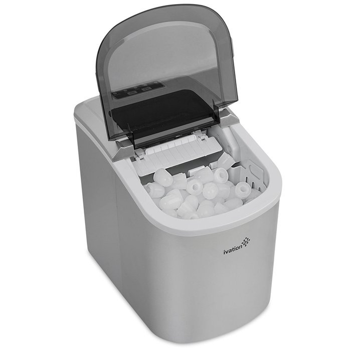 Portable Ice Maker for Counterop - Sleek Tinted Clear Top Window Design - 2 Selectable Cube Sizes - Yield Up To... N7