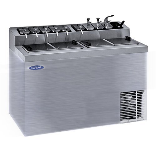 Nor-Lake ZF174SVS/0 54" Flip Top Ice Cream Dipping Cabinet with Topping Rail - Stainless Steel Exterior