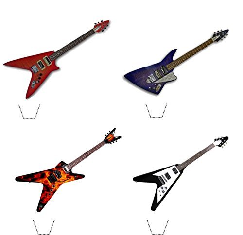 12 x Novelty Rock Guitar Mix Edible Standup Wafer Paper Cake Toppers