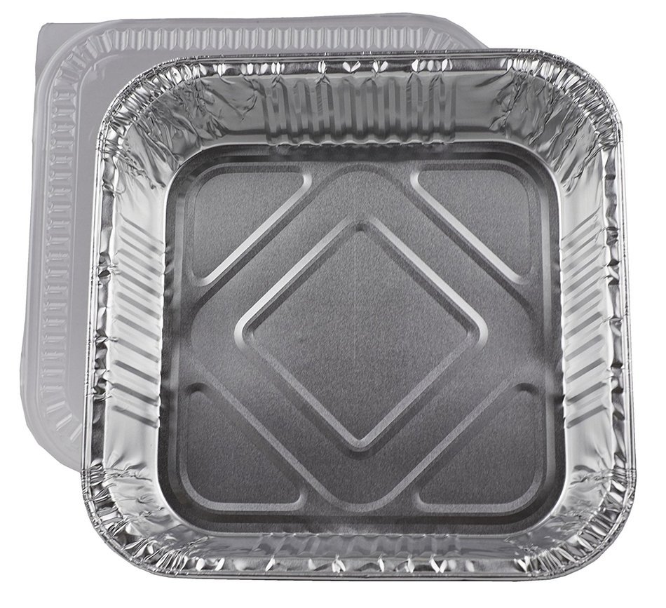 Square Foil Cake Pan 8" x 8" with Lid 5 Sets N2
