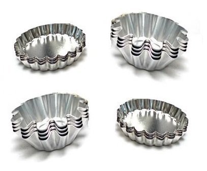 Set of 14 - Fluted Design Round and Oval Shape Tart Mold / Tartlet Pan / Mini Pie Tin
