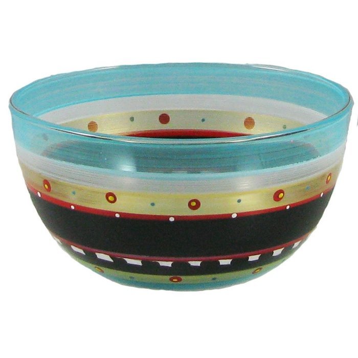 Golden Hill Studio 11" Serving Salad Bowl Hand Painted in the USA by American Artists-Set of 2-Mosaic Chalk Collection... N2