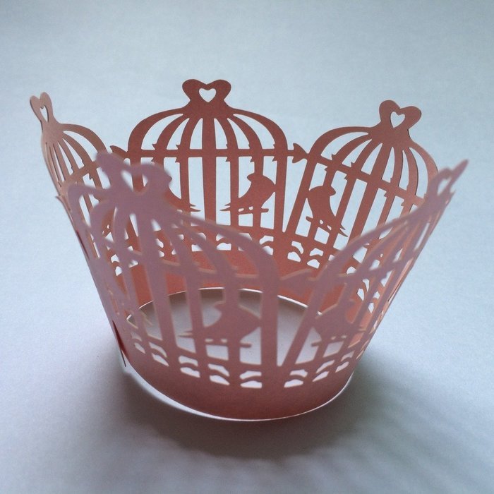 CozyT 50 PACK Birdcage Design Cupcake Wrappers Artistic Bake Cake Paper Cups Vine Lace Laser Cut Liner Baking... N2