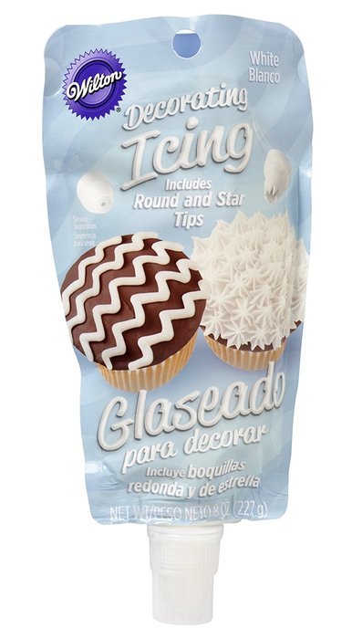 Wilton 704-0187 Icing Pouch with Tips, 8-Ounce, White N5