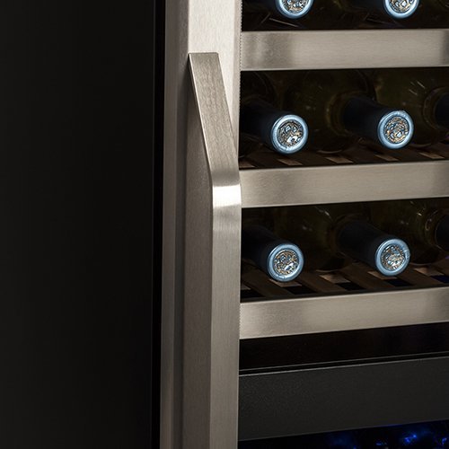 EdgeStar 110 Bottle Built-In Dual Zone Wine Cooler - Stainless Steel and Black N6