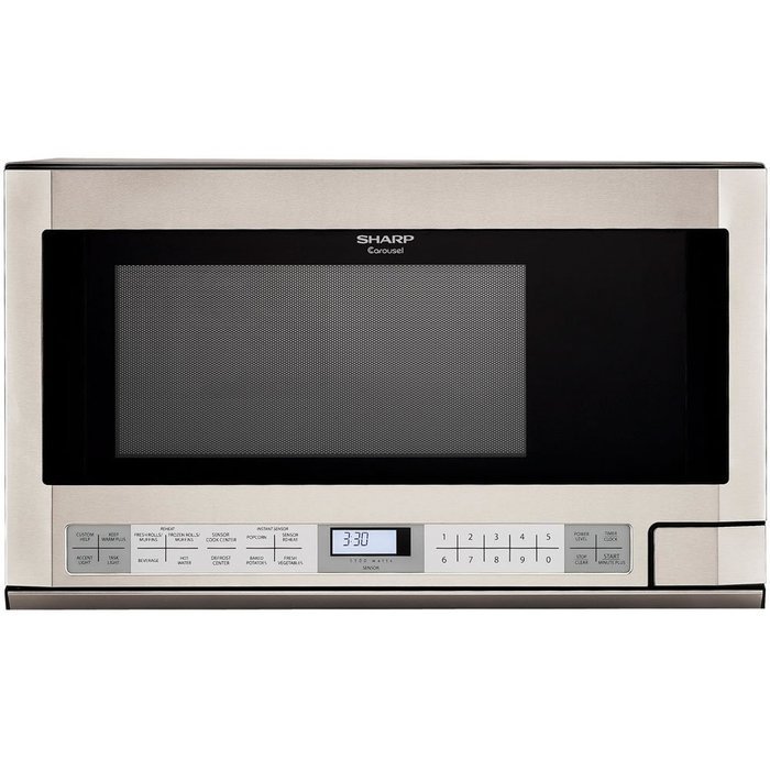 Sharp R-1214 1-1/2-Cubic Feet 1100-Watt Over-the-Counter Microwave, Stainless N2