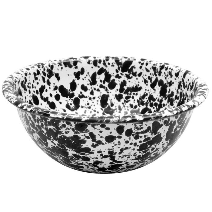 Enamelware Cereal Bowl - Navy Blue / Cream Marble N6