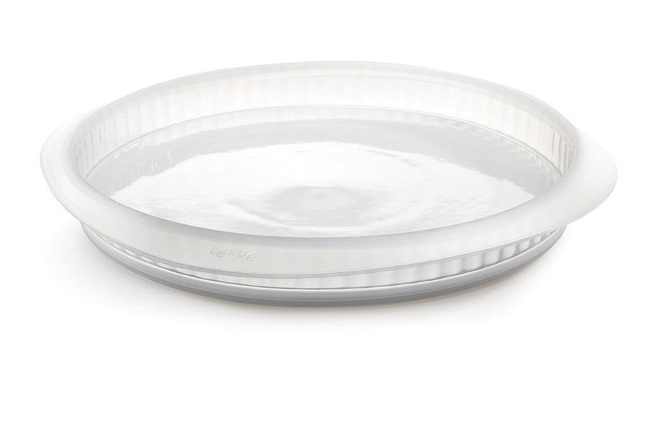 Lekue 11-Inch Quiche Pan with Ceramic Removable Plate, Red N3