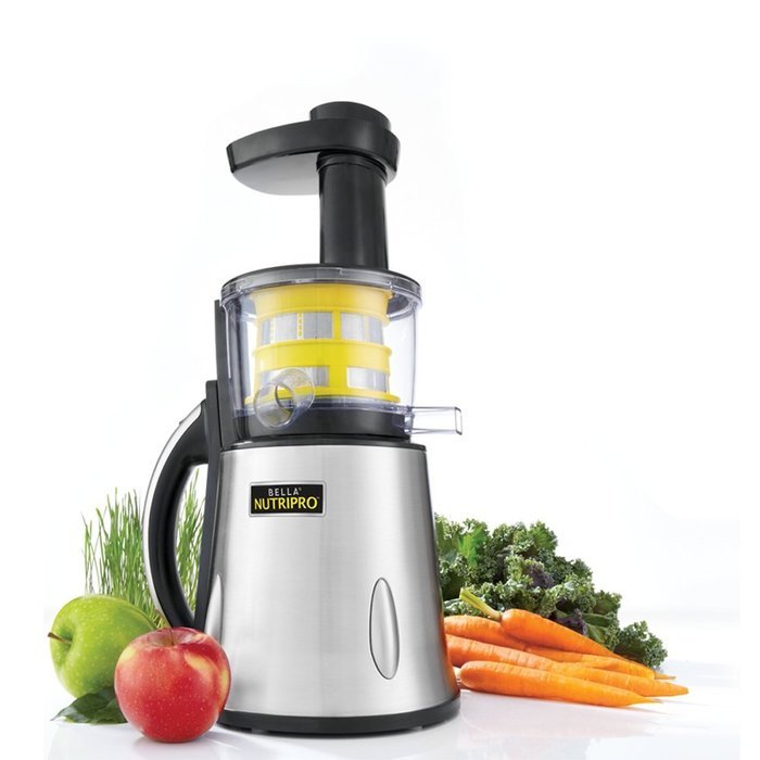 BELLA 13695 NutriPro Cold Press Juicer, Stainless Steel N3