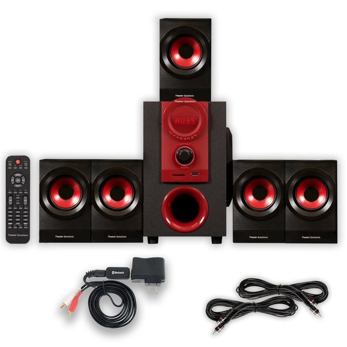 Theater Solutions TS521 Home 5.1 Speaker System with Bluetooth and 2 Extension Cables N2