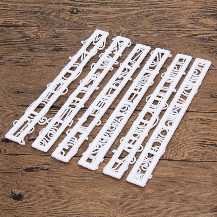 Whitelotous 6pcs Alphabet Number Letter Cake Decorating Mold Fondant Icing Cutter Mould Set N6