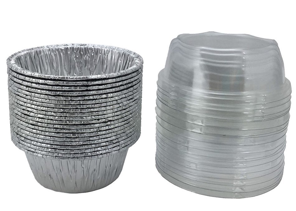 Aluminum Foil Mini Baking Cups 2-3/8" For Mini Muffin, Cupcake, Custard Baking Ramekins Cup Very Small with Plastic... N2