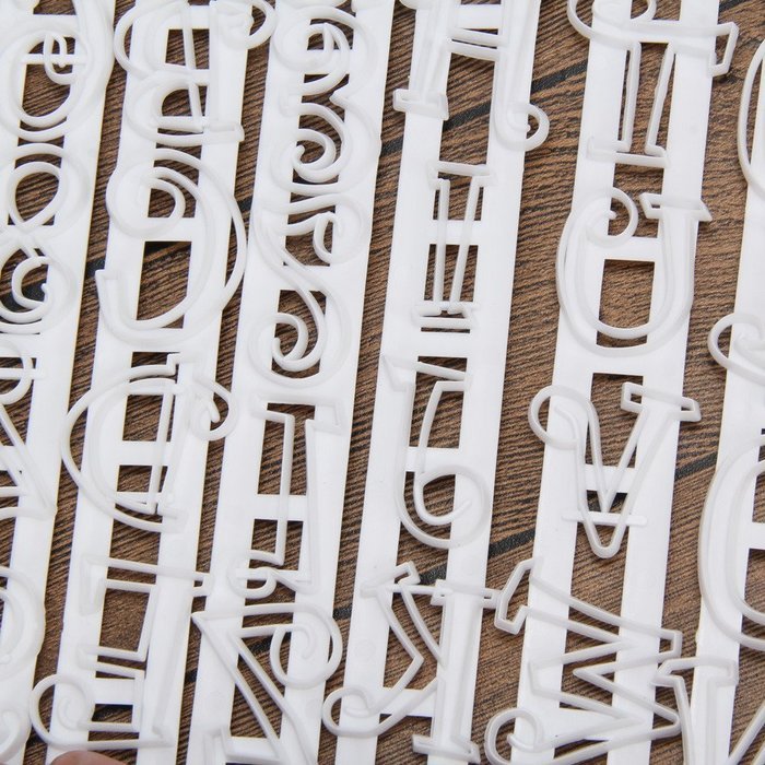 Whitelotous 6pcs Alphabet Number Letter Cake Decorating Mold Fondant Icing Cutter Mould Set N7