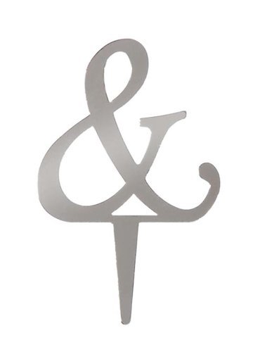 Darice VL25ASP Mirror Acrylic Ampersand Letter Wedding Cake Topper with Stake, 2.5-Inch, Silver