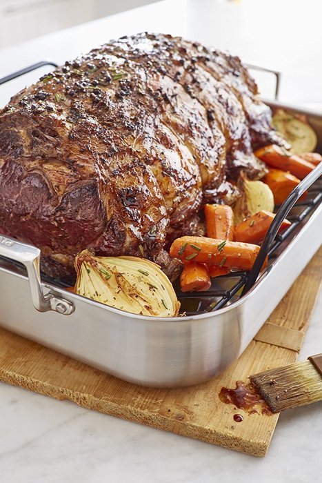 KitchenAid KitchenAid KC1T16RP 16" Tri-Ply Stainless Steel Roaster with Rack - Brushed Exterior and Polished Interior... N5