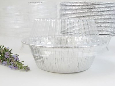 Disposable Aluminum 5 3/4 Extra Deep Meat/Pot Pie Pan With Clear Snap on Lid #2400P (25) N2