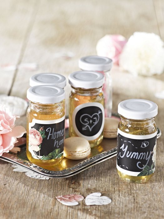 Talking Tables Blossom & Brogues Jelly Jar Treat Bag Label Chalk Stickers (Pack of 18), Black N3