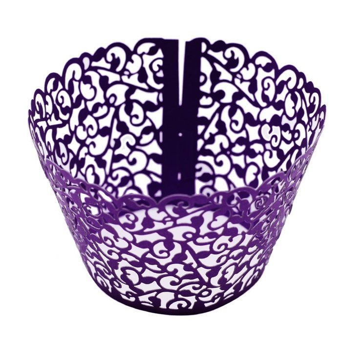 BETOP HOUSE Vine Lace 50-Piece Cupcake Wrappers, Purple N11