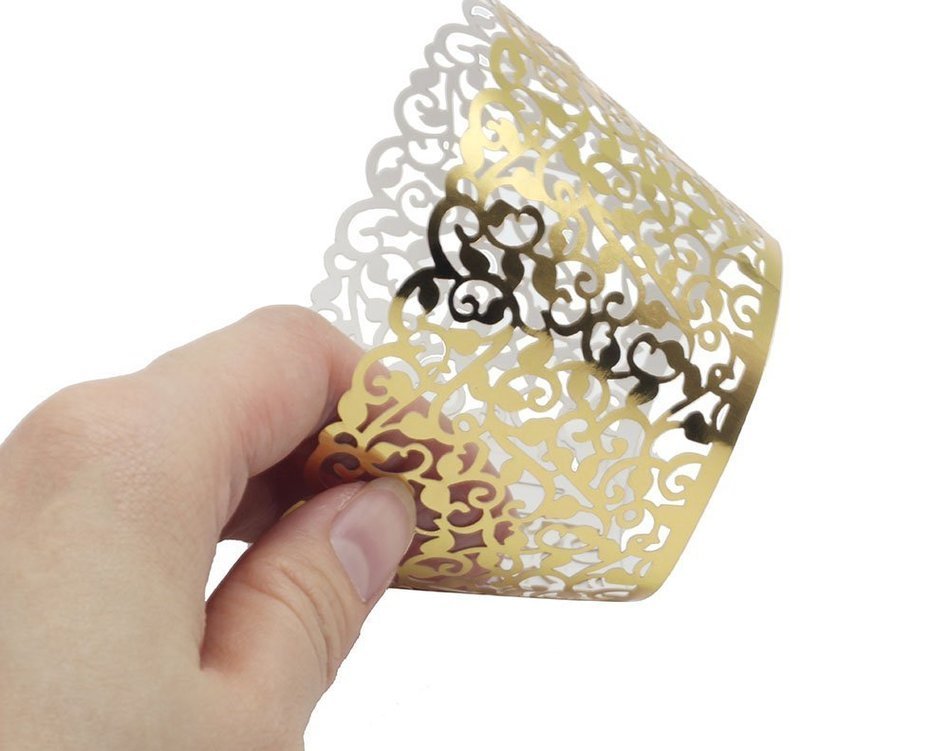 BETOP HOUSE Vine Lace 50-Piece Cupcake Wrappers, Purple N12